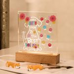 Personalized 1-10 Dog Paws Acrylic LED Night Light with Name and Wooden Base Birthday Mother's Day Gift for Dog Owner