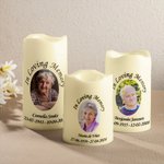 Gepersonaliseerde Portretfoto LED-kaars Zonder Vlam met Naam en Datum Herdenkings en Condoleance Cadeau ter Nagedachtenis aan een Dierbare