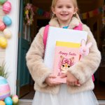 Personalized Happy Easter Cute Rabbit A5 Spiral Notebook and Pom Puff Pen Set with Lined Pages and Name Easter Gift for Boys Girls