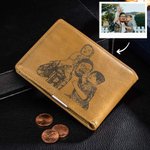 Portafoglio fotografico in pelle personalizzato con fermasoldi per la festa del papà