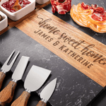 Home Sweet Home Engraved Marble Cutting Board Coaster Set
