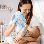 Personalised Flower Peter Rabbit Cute Bunny Plush Stuffed Animal Toy with Name and Initial First Easter Holiday Gift for Kids