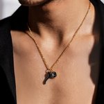 Collier personnalisé Cornicello Lucky Horn Charm Chili Pepper avec pierre de naissance et initiale Anniversary Birthday Gift for Italian Women Men