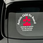 Personalized Autistic Child On Board Medical Alert Decal Sticker with Text Car Window Decor Autism Awareness Day Gift for Autistic Kids Parents