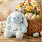 Personalised Cute Bunny Floral Initial Easter Bunny Stuffed Toy with Name Easter Gift for Kids Boys Girls