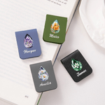 Personalized Birthstone Birth Flower PU Leather Magnetic Bookmark Clip with Name Reading Accessory Birthday Gift for Book Lover Friends