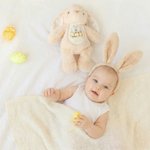 Personalisierte Aquarell Floral Kaninchen Plüsch Ostern Hase Plüschtier mit Namen Party Korb Füller Ostern Geschenk für Neugeborene Kinder