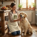 Personalised Flower Lip Print Easter Rabbit Photo Apron with Text and Pockets Cooking Activities Valentine's Day Easter Gift for Family Cooking Lover