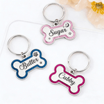 Personalized Glitter Bone Dog ID Tag with Name and Text Pet Birthday Adoption Anniversary Gift for Pet Owners Lovers