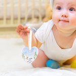 Personalized Baby‘s First Easter Acrylic Ornament with Name and Lanyard Cute Scarf Bunny Home Decoration Easter Holiday Party Gift for Newborn