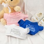 Personalised Baby's First Easter T-shirt Bow Bunny with Name and Year Plush Toy Home Decor Easter Birthday Baby Shower Gift for Boys Girls