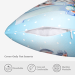 Personalised Cute Easter Eggs Rabbit Initial Cushion Cover with Name Home Decor Easter Gift for Family Kids