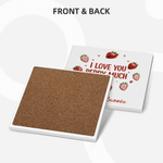 Personalized I Love You Berry Much Strawberry Design 11 oz 15 oz Ceramic Mug with Name and Coaster Valentine's Day Birthday Gift for Couple