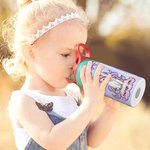 Personalised Fantasy Unicorn Rainbow Star 12 oz Insulated Water Bottle with Name and Silicone Straw Daily Use Birthday Back to School Gift for Girls