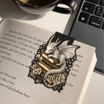 Personalized Vintage Book Dragon Magnetic Bookmark Clip with Name Daily Use Birthday Gift for Dragon Book Lovers