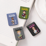 Personalizado Just One More Chapter Cartoon Character Multicolor Marcapáginas magnético con nombre Club de lectura Regalo de cumpleaños para los amantes de los libros Ratones de biblioteca