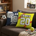 Personalised Basketball Volleyball Cushion Cover with Name and Number Home Decor Anniversary Birthday Gift for Sports Ball Lovers