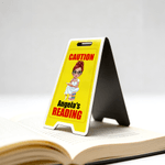Personalized Caution Sign Style Cartoon Character Magnetic Bookmark Clip with Name Reading Corner Birthday Gift for Bookworms