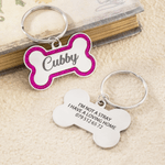 Personalized Glitter Bone Dog ID Tag with Name and Text Pet Birthday Adoption Anniversary Gift for Pet Owners Lovers
