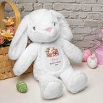 Personalisierte niedlichen schlafenden Hase in einem Korb Plüsch Hase Plüschtier Spielzeug mit Namen und Jahr Ostern Baby Dusche Geburtstag Geschenk für Kinder