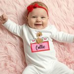 Personalised Cute Dog Heart Envelope Baby Bodysuit Kid T-shirt Sweatshirt with Name Valentine's Day Baby Shower Birthday Gift for Babies Newborns