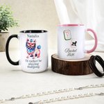 Personalized Mahjong Cheetah Dragon 11 oz 15 oz Ceramic Mug with Name Mahjong Club Birthday Gift for Mahjong Lover Player