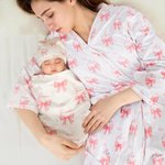 Personalisierte niedlichen Bogen weichen Swaddle Hut Bademantel Set mit Namen Baby Dusche Geburtstag Geschenk für Neugeborene neue Mütter