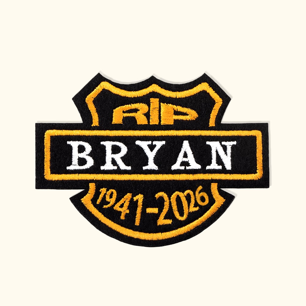 Écusson commémoratif brodé personnalisé avec nom et année pour vestes en cuir, gilets à capuche, amateurs de locomotives, amis