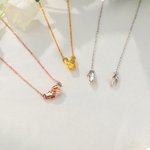 Personlig Hålla händer Födelsesten Ringhållare Halsband Par Smycken Födelsedag Alla hjärtans bröllopsgåva för Kvinna Bestie Mamma