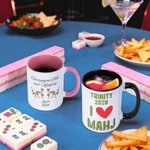 Personalized Mahjong Cheetah Dragon 11 oz 15 oz Ceramic Mug with Name Mahjong Club Birthday Gift for Mahjong Lover Player