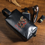 Borsa da toilette personalizzata in pelle PU con nome e iniziale, alfabeto reale araldico, accessori da viaggio, regalo di compleanno per uomo