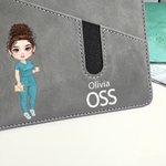 Taccuino personalizzato con tasca frontale,  con nome e personaggio in stile cartone animato - Regalo di compleanno per personale medico