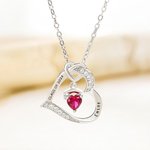 Personalised Graduation Cap Birthstone Heart Necklace Dainty Jewellery with Engraved Name and Year Graduation Gift for Graduates