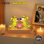 Personalised Classic Long-Tailed Marsupilami Couple LED Night Light with Name and Text Valentine's Day Gift for Couple | Callie × Marsupilami®