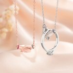 Collier de bague avec pierre de naissance pour couple Cadeau d'anniversaire et de mariage pour femme, Bestie, Maman.