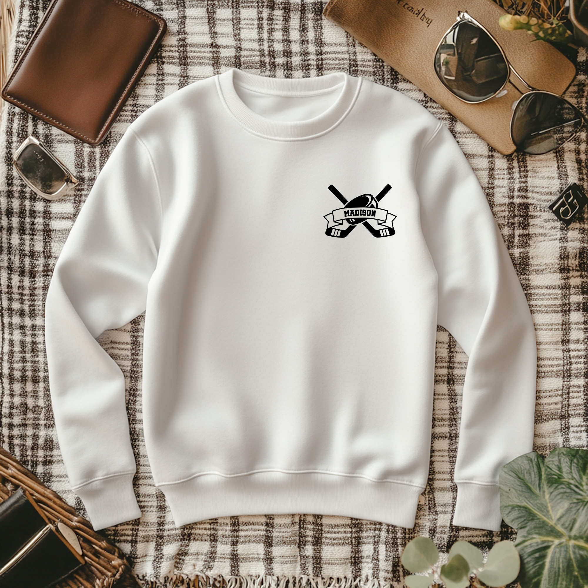 T-shirt Sweatshirt à capuche avec nom et initiale Cadeau d'anniversaire pour les amateurs de hockey sur glace Amis