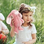 Peluche Lapin Personnalisée avec Année et Nom en Pailleté Cadeau d'Anniversaire de Pâques pour Enfant
