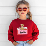 Personalised Cute Dog Heart Envelope Baby Bodysuit Kid T-shirt Sweatshirt with Name Valentine's Day Baby Shower Birthday Gift for Babies Newborns