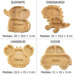 Cubiertos infantiles con animales grabados en acero con ventosa