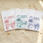 Personalized Dog Days Of Summer 1-5 Dogs White T-shirt with Names Pet Party Birthday Adoption Anniversary Gift for Pet Lovers