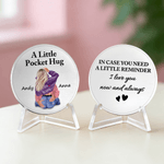 Personalized A Little Pocket Hug Cartoon Couple Character Coin with Name and Display Stand Valentine's Day Anniversary Gift for Couple