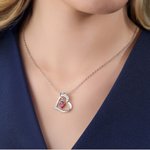 Personalised Graduation Cap Birthstone Heart Necklace Dainty Jewellery with Engraved Name and Year Graduation Gift for Graduates