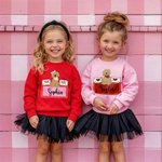 Personalised Cute Dog Heart Envelope Baby Bodysuit Kid T-shirt Sweatshirt with Name Valentine's Day Baby Shower Birthday Gift for Babies Newborns