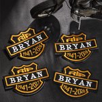 Escudo conmemorativo bordado personalizado con nombre y año para chaquetas de cuero chalecos sudaderas amigos entusiastas de las locomotoras