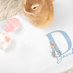Personalised Cute Peter Rabbit Easter Basket Liner with Name and Initial Easter Party Favor Eggs Hunting Gift for Kids