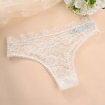 Personalised Sexy Bride Underwear White Lace Thong with Text Honeymoon Valentine's Day Wedding Bridal Shower Gift for Her