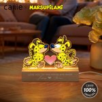 Personalised Classic Long-Tailed Marsupilami Couple LED Night Light with Name and Text Valentine's Day Gift for Couple | Callie × Marsupilami®