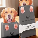 Personalized Cute Pet Face Photo Paw Bone Design Phone Holder with Text Desk Decor Daily Use Birthday Gift for Pet Owners