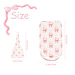 Personalisierte niedlichen Bogen weichen Swaddle Hut Bademantel Set mit Namen Baby Dusche Geburtstag Geschenk für Neugeborene neue Mütter