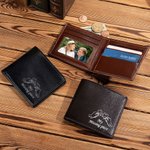 Personalised Multicolor My Missing Piece Men's PU Leather Wallet with Names Valentine's Day Anniversary Gift for Boyfriend Husband